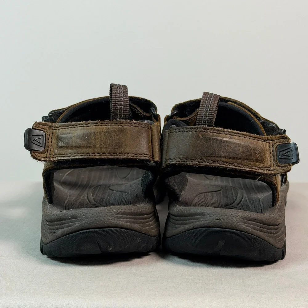 KEEN Targhee III Open Toe Sandals Mens 10.5 Brown Waterproof Leather 1022423